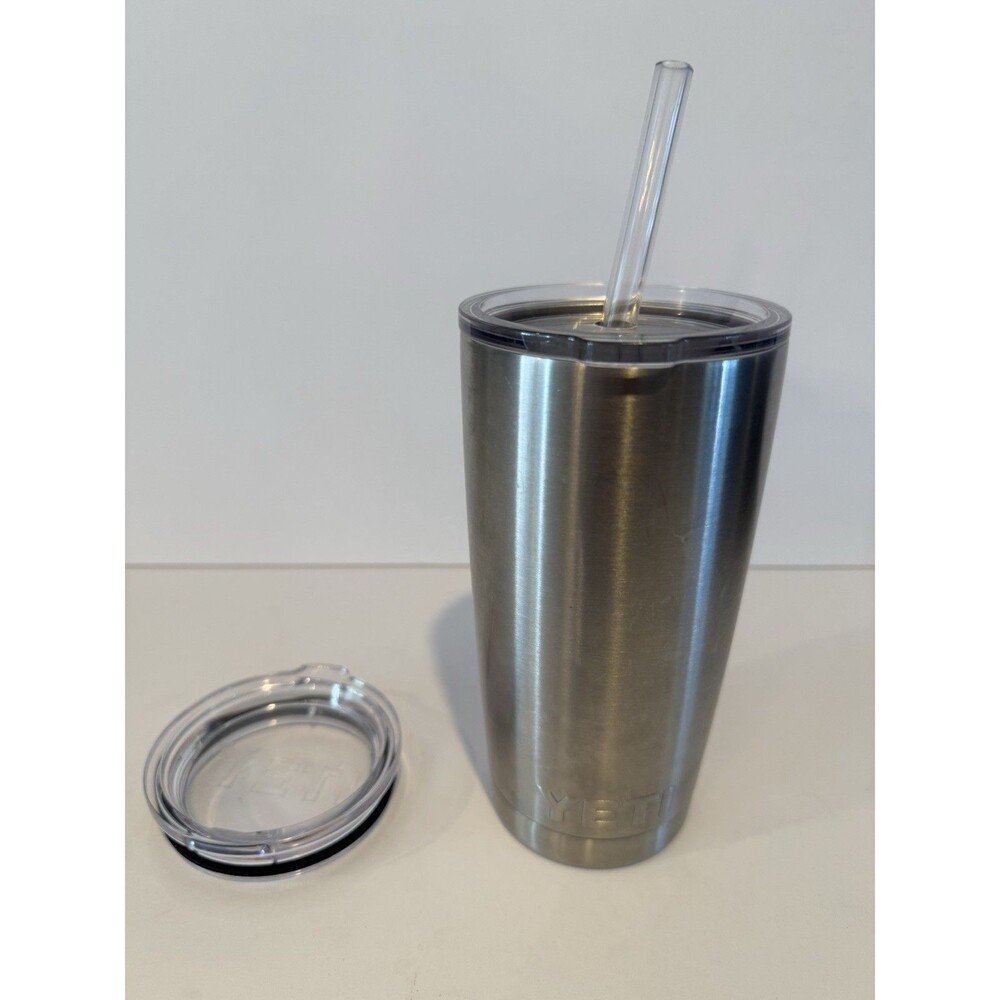 YETI Rambler Stainless Steel Insulated Tumbler w/ Drink-Through Lid & Straw